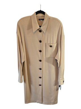 Vintage light tan shirt dress NWT Theo Miles collared neckline  size 10